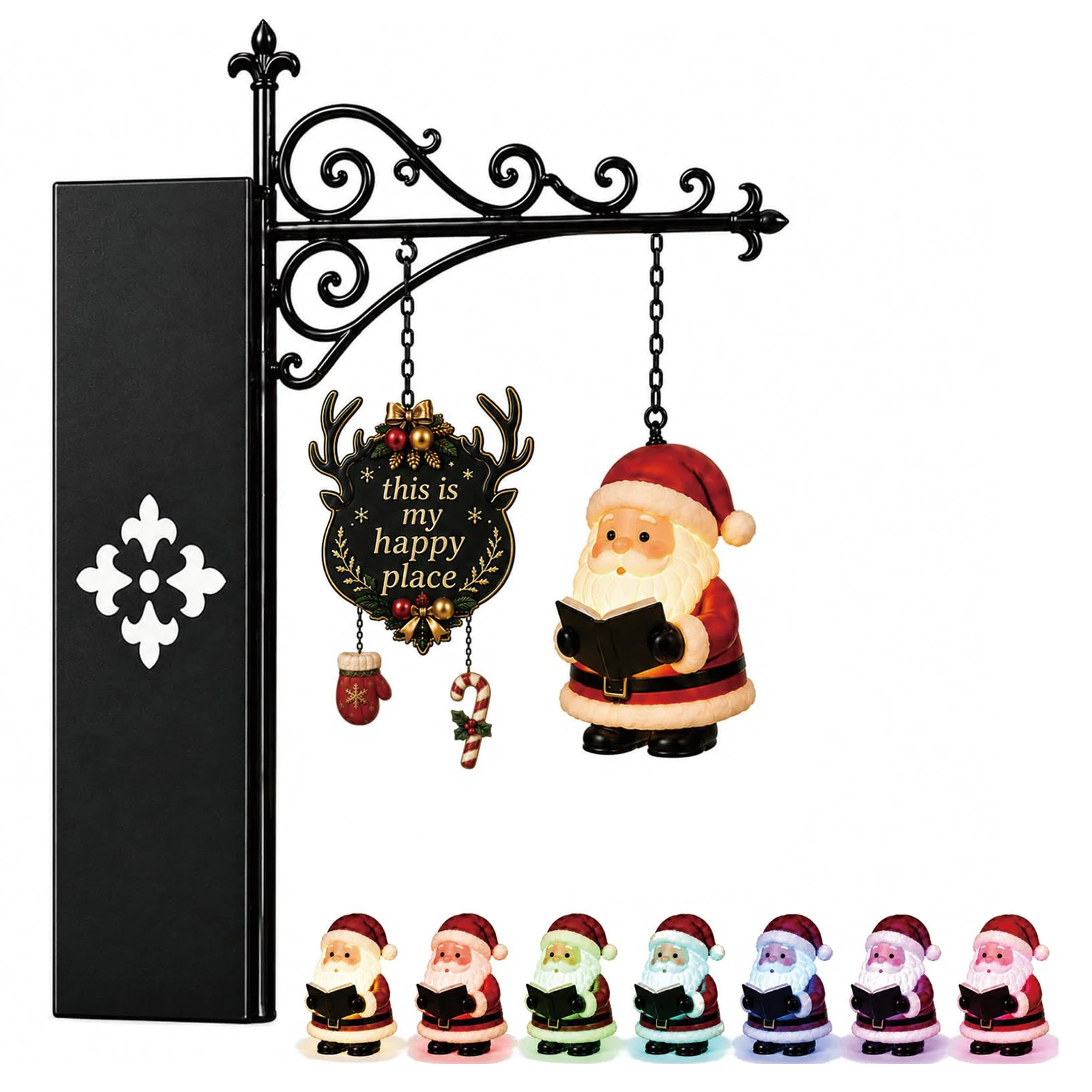 Bookshelf - LEDブックシェルフ、サンタクロースのクリスマスオーナメント、温かい光を放つナイトランプ、ホリデーシーズンの装飾、お祭り気分を演出するインテリア