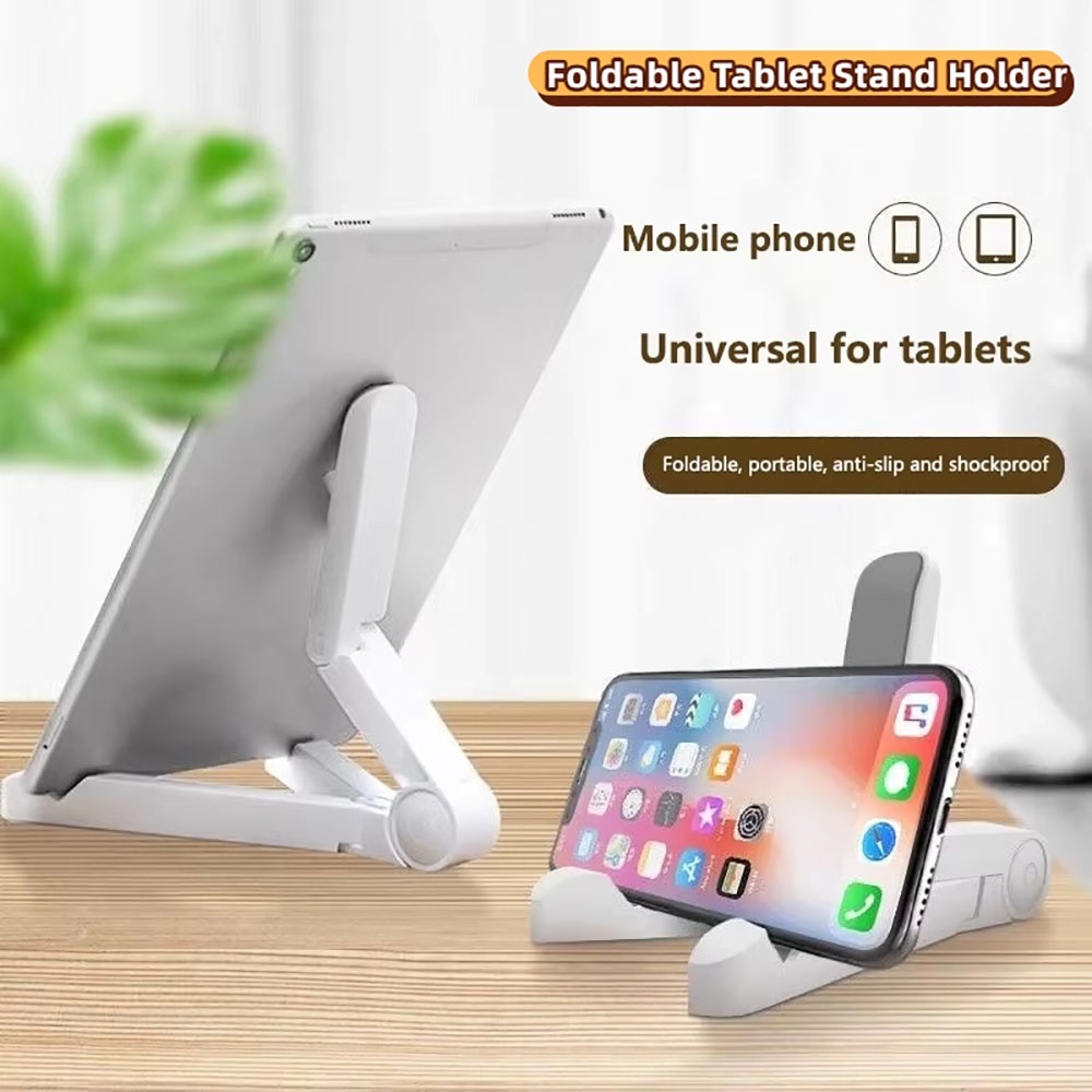 Mobile Pedestal Cabinet - デスクトップスタンド（タブレット用、4.7～12.9インチ対応）、調整可能な折りたたみ式ブラケットタブレットホルダー（iPad、Xiaomi、Samsung携帯電話対応）