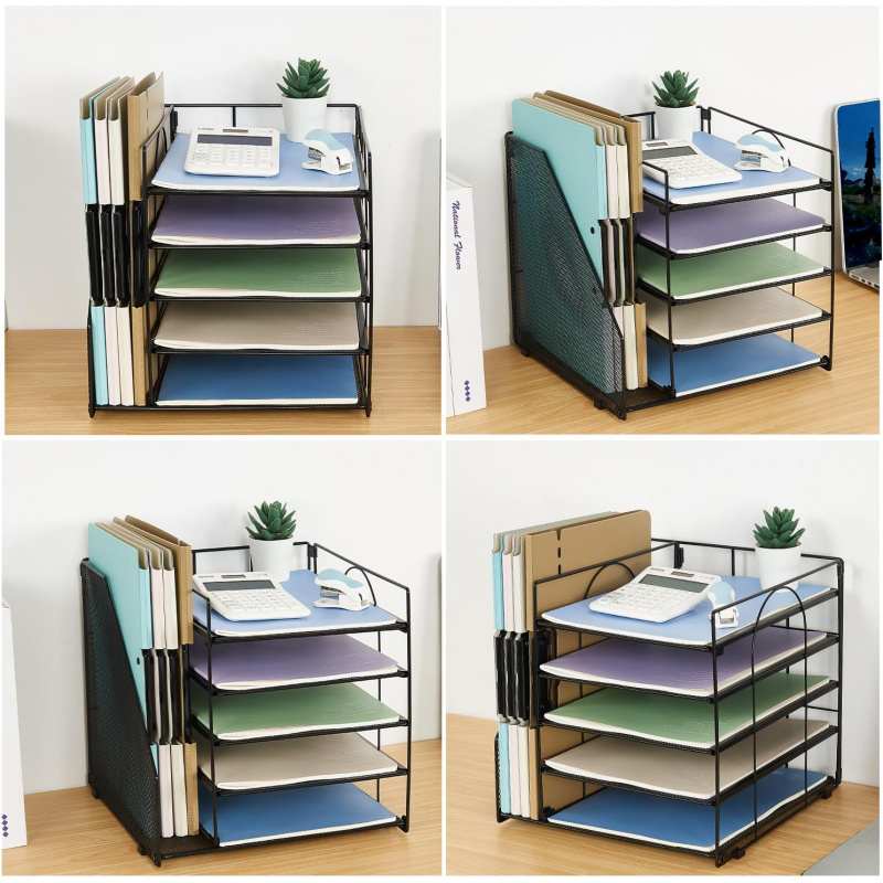 5段多層ファイルラックオフィスデスクトップドキュメントオーガ - File Cabinet のレビューと価格