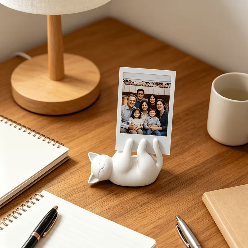 かわいい白い猫の背もたれスタンド、シンプルな猫の写真台、持ち - Office Furniture Brands のレビューと価格