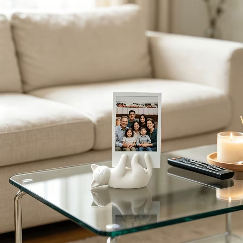 かわいい白い猫の背もたれスタンド、シンプルな猫の写真台、持ち - Office Furniture Brands のレビューと価格