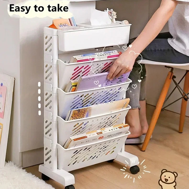 収納ラック 本棚 移動式多層棚 デスクトップ収納バスケット  - Bookshelf のレビューと価格