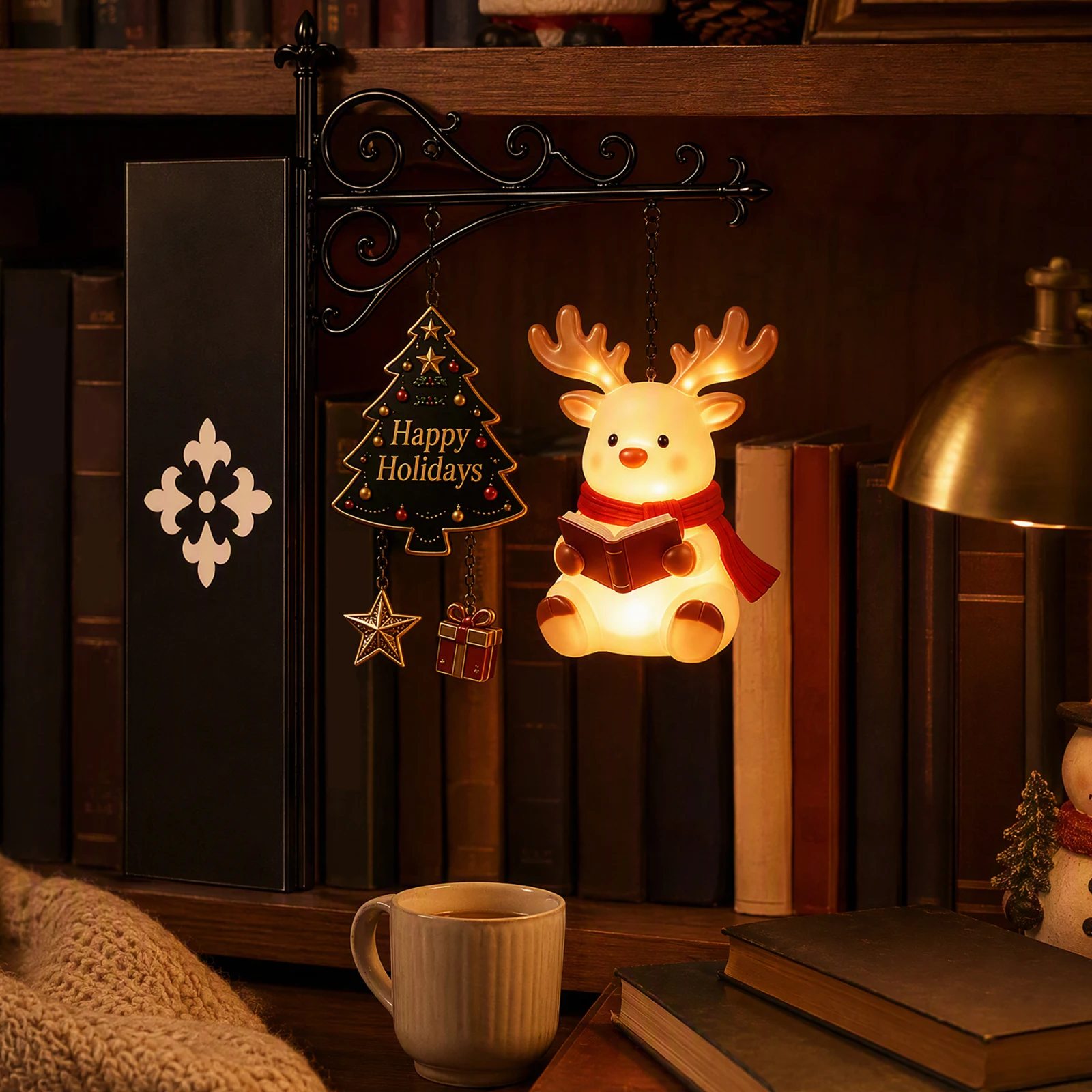 LEDブックシェルフ、サンタクロースのクリスマスオーナメント - Bookshelf のレビューと価格