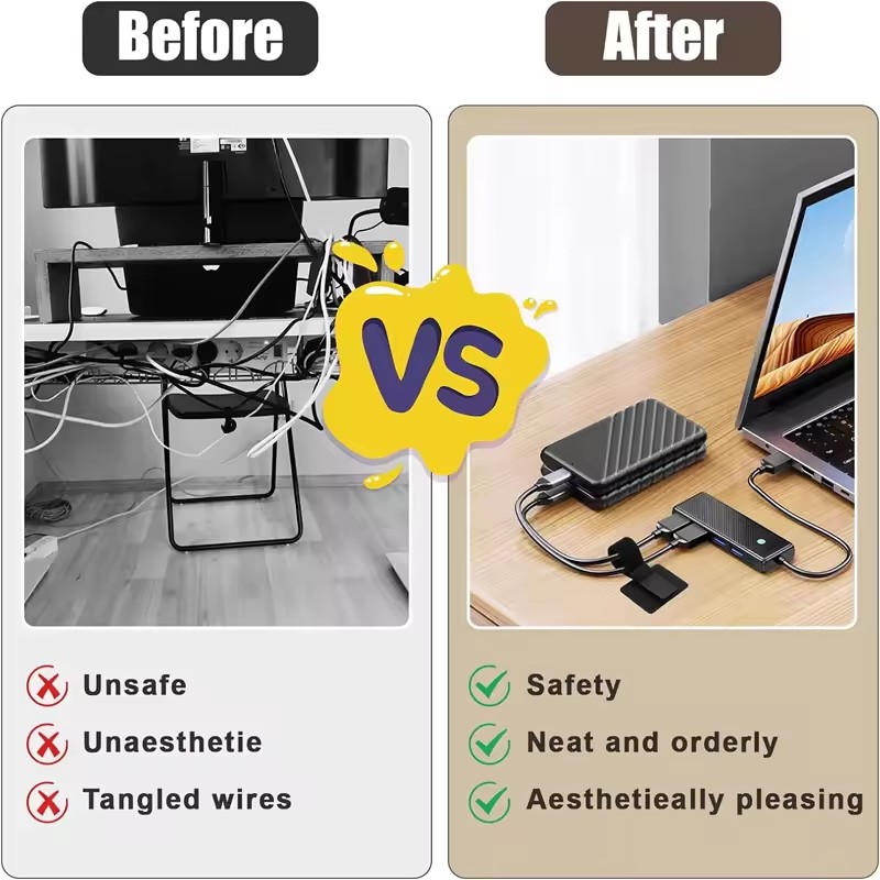 デスク下用粘着式ケーブルタイ、ワイヤーホルダー、コードオーガ - Desk Organizer のレビューと価格