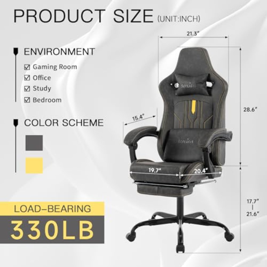 自宅のオフィスで使用できる、フットレスト付きのゲーミングチェ - Office Chair Cushion のレビューと価格