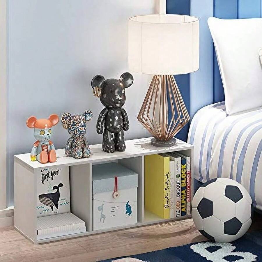 3段式のオープン収納本棚。耐久性に優れた複合木材を使用し、寝 - Bookshelf のレビューと価格