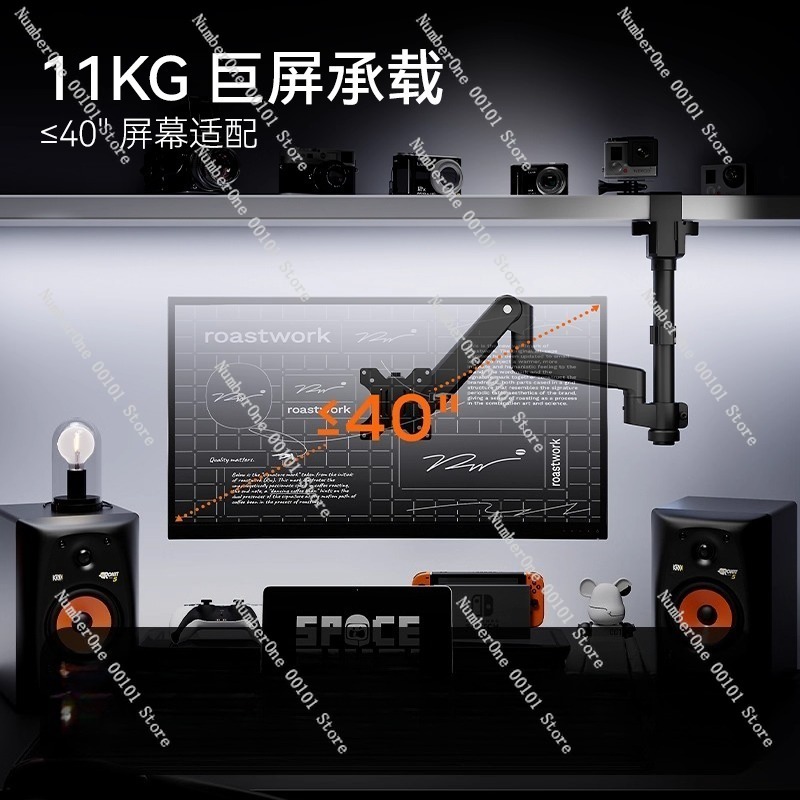 デュアルスクリーン天井取り付けモニターアームブラケット、寮や - Monitor Stand のレビューと価格