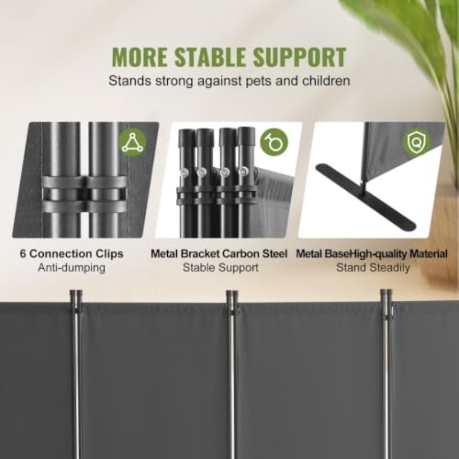 4パネル布製ルームディバイダー、オフィス用折りたたみ式プライ - Partition Screen Divider のレビューと価格