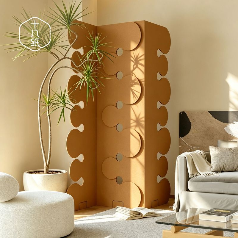 18個のパーツで構成される段ボール製のオフィス用仕切り、屋内 - Partition Screen Divider のレビューと価格