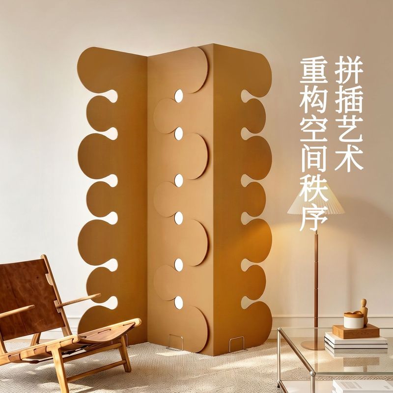 18個のパーツで構成される段ボール製のオフィス用仕切り、屋内 - Partition Screen Divider のレビューと価格