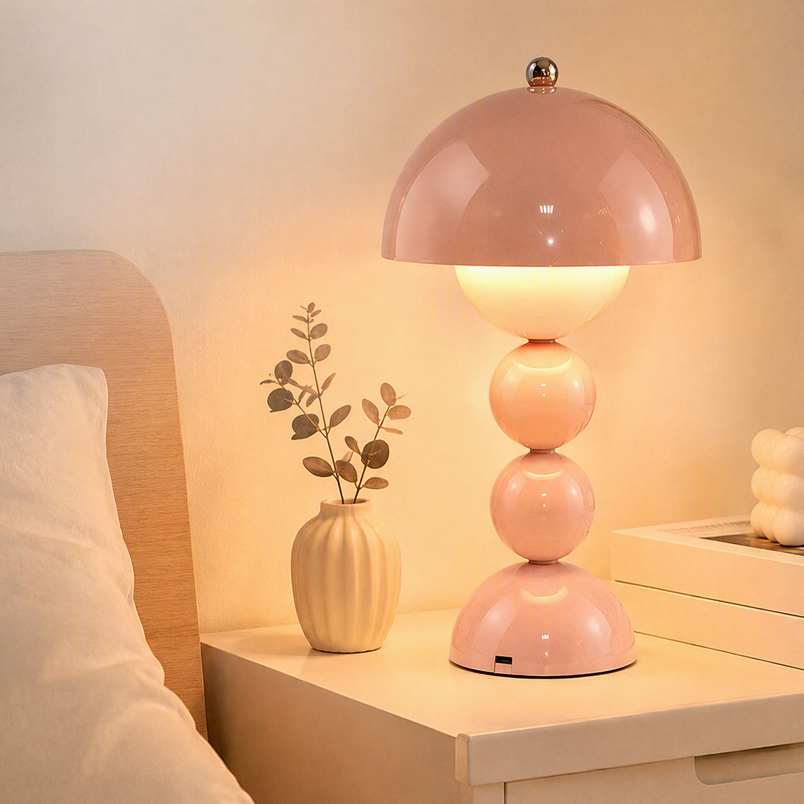 ヴィンテージ風のきのこ型テーブルランプ。USB接続で、3段階 - Desk Lamp のレビューと価格