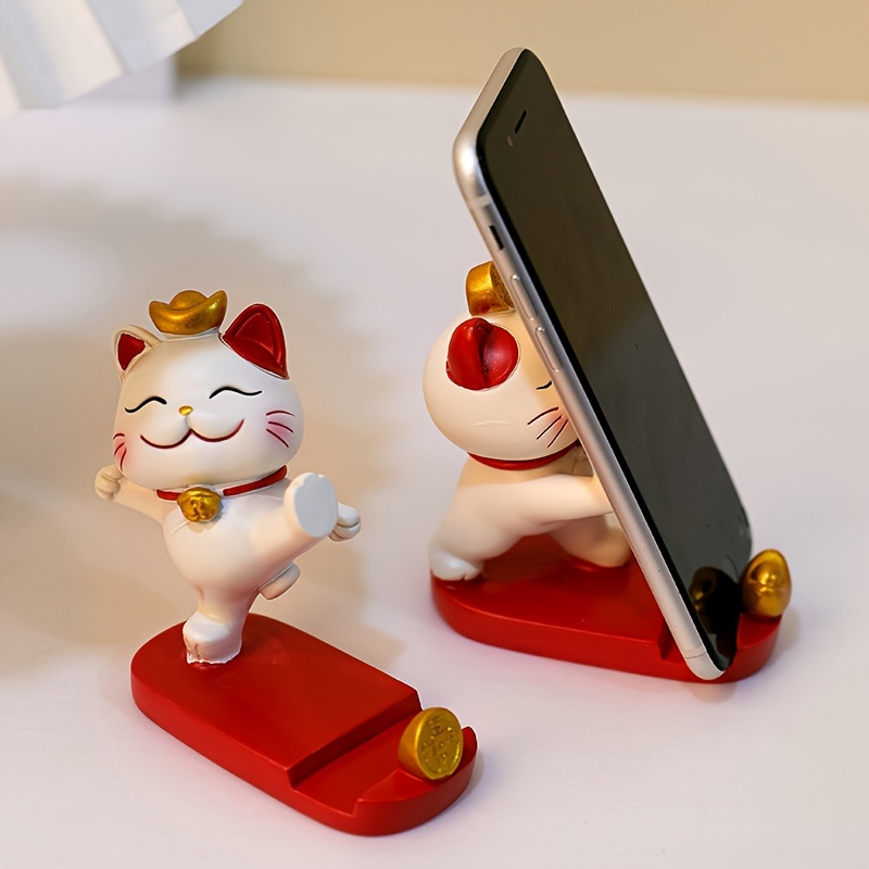 招き猫オフィスキュートキャットスタンド携帯電話タブレットホル - Mobile Pedestal Cabinet のレビューと価格